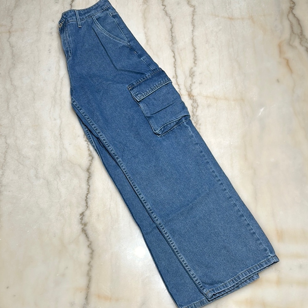 Blue Denim Cargo Jeans - Women’s 3 (26)